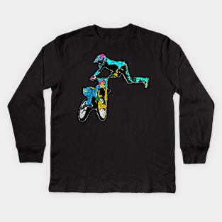 motocross freestyle Kids Long Sleeve T-Shirt